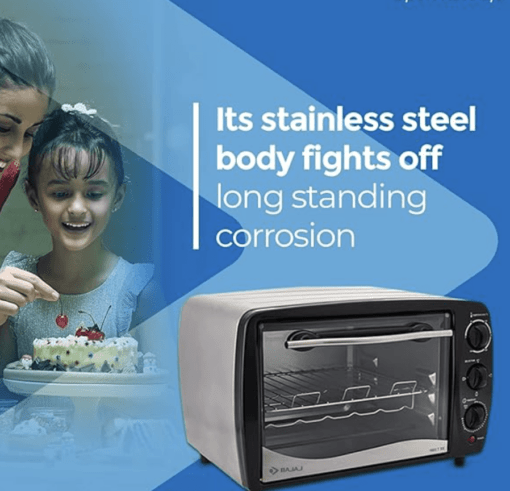 Bajaj Majesty 1603 TSS 16L Oven Toaster Griller (16 Litres OTG) Baking & Grilling Accessories, Oven for Kitchen with Stainless Steel Body, 2 Year Warranty, Black & Silver - Image 2